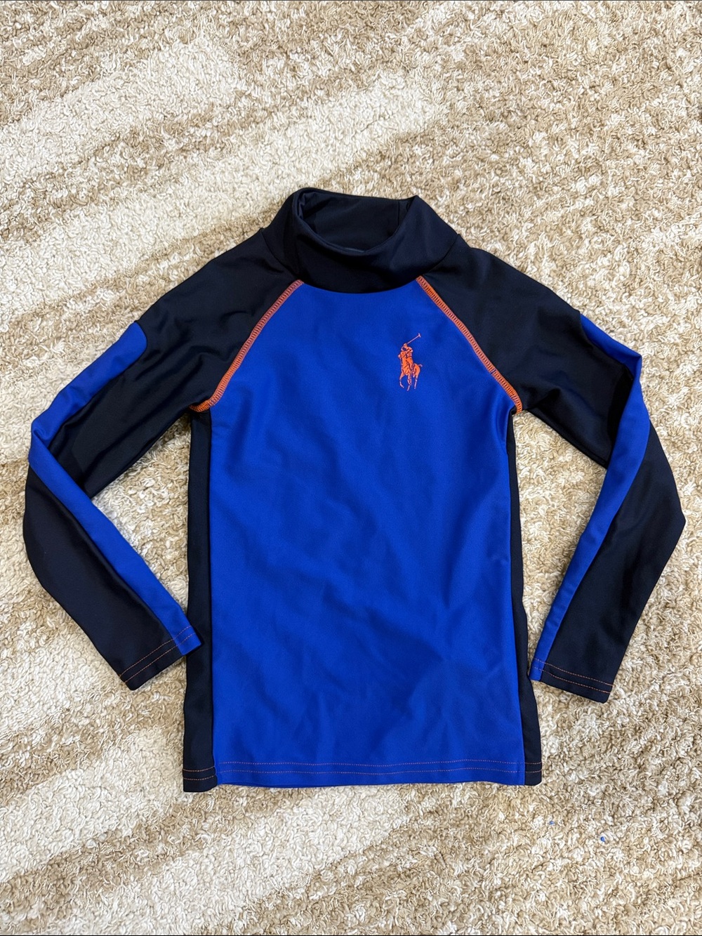 NWOT Polo by Ralph Lauren Boys' Blue & Black Long-Sleeve Rash Guard